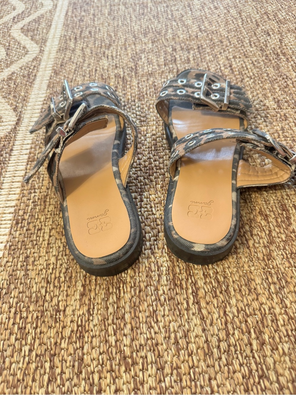 GANNI Leopard Print Buckle Sandals - size 39 - Picture 3 of 7